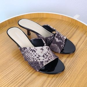 Donald Pliner Vayane Snakeskin Print Kitten Heels